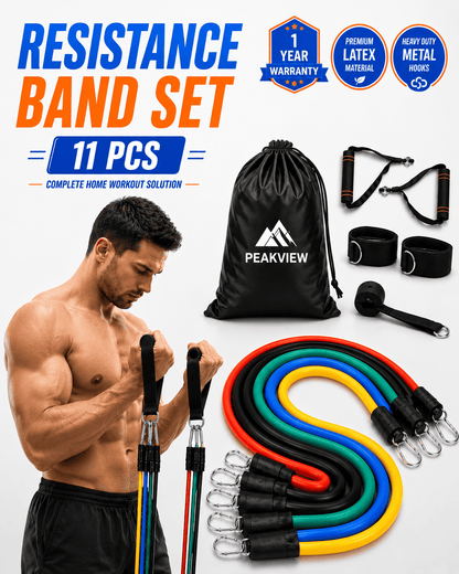 Imported Home Gym (11 Pcs) Resistance Bands Set